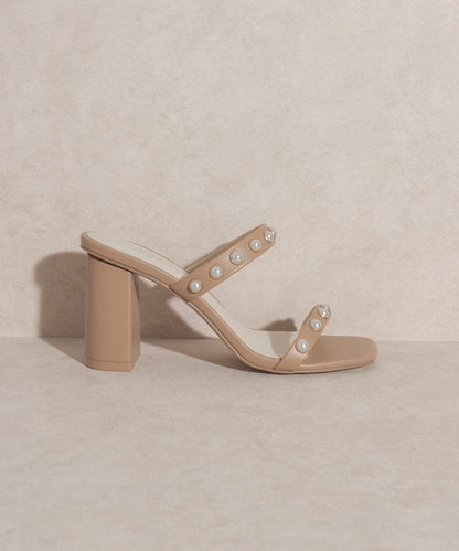 OASIS SOCIETY Victoria - Pearl Strap High Heel Mules