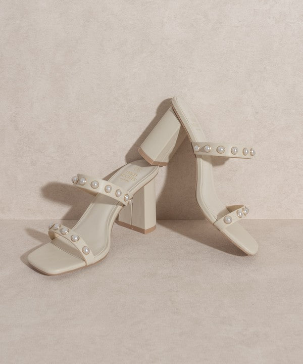 OASIS SOCIETY Victoria - Pearl Strap High Heel Mules