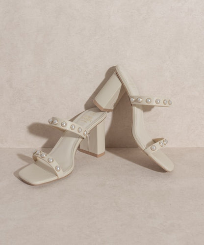 OASIS SOCIETY Victoria - Pearl Strap High Heel Mules