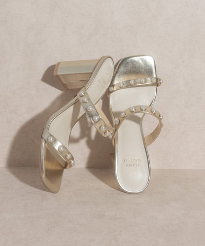 OASIS SOCIETY Victoria - Pearl Strap High Heel Mules