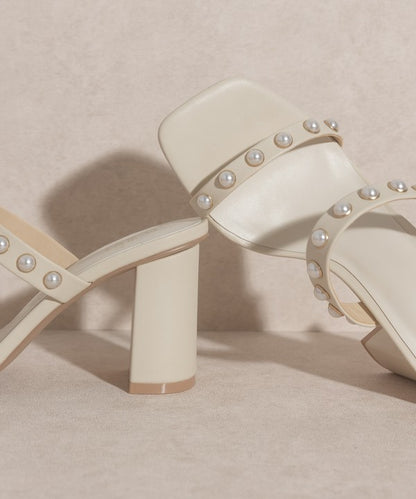 OASIS SOCIETY Victoria - Pearl Strap High Heel Mules