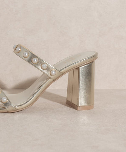 OASIS SOCIETY Victoria - Pearl Strap High Heel Mules