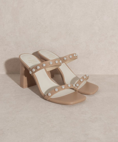 OASIS SOCIETY Victoria - Pearl Strap High Heel Mules