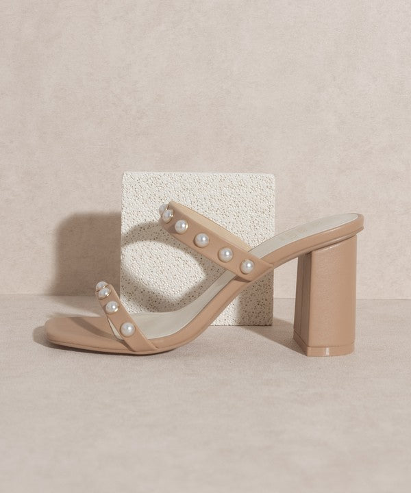 OASIS SOCIETY Victoria - Pearl Strap High Heel Mules