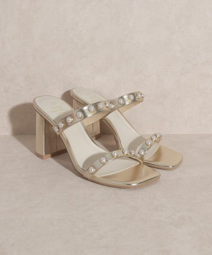 OASIS SOCIETY Victoria - Pearl Strap High Heel Mules