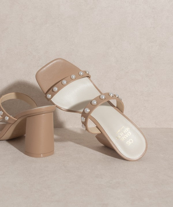 OASIS SOCIETY Victoria - Pearl Strap High Heel Mules