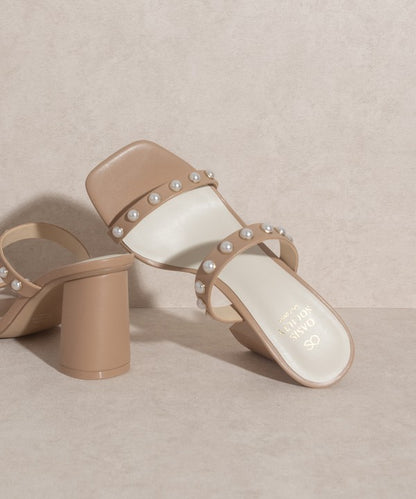 OASIS SOCIETY Victoria - Pearl Strap High Heel Mules