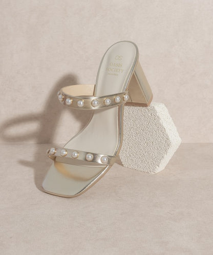 OASIS SOCIETY Victoria - Pearl Strap High Heel Mules