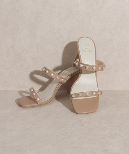 OASIS SOCIETY Victoria - Pearl Strap High Heel Mules