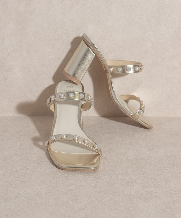 OASIS SOCIETY Victoria - Pearl Strap High Heel Mules