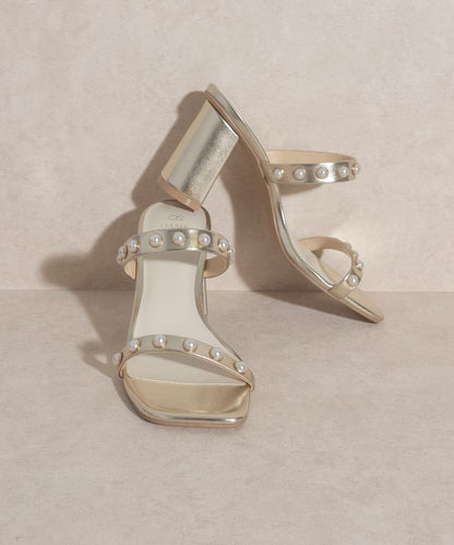 OASIS SOCIETY Victoria - Pearl Strap High Heel Mules