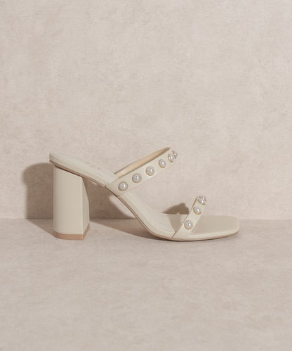 OASIS SOCIETY Victoria - Pearl Strap High Heel Mules