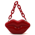 XOXO Acrylic Hard Case Lips Clutch Bag
