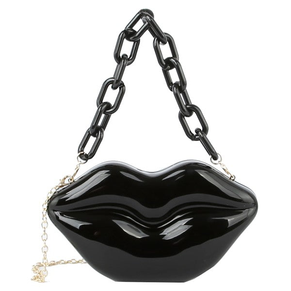 XOXO Acrylic Hard Case Lips Clutch Bag