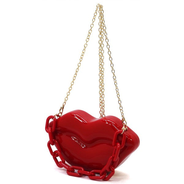 XOXO Acrylic Hard Case Lips Clutch Bag