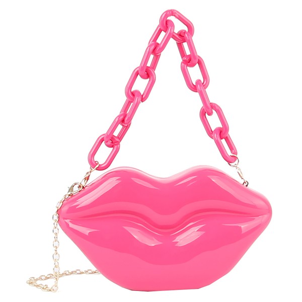 XOXO Acrylic Hard Case Lips Clutch Bag