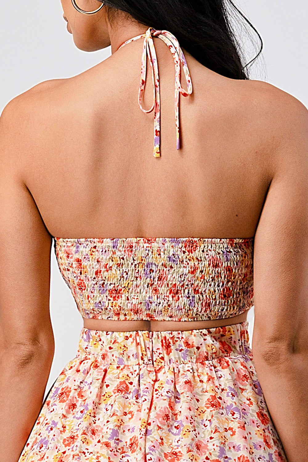 Marlo Floral Print Cutout Halter Maxi Dress