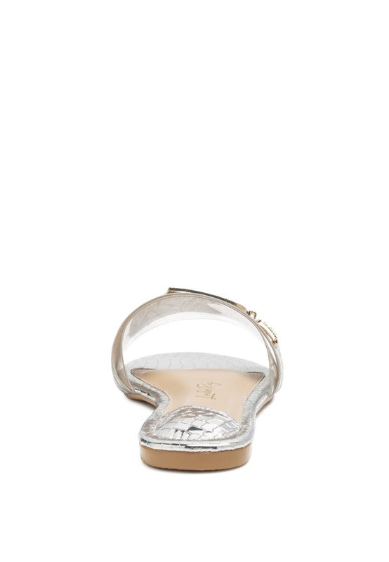 Willa Jewel Embellished Animal Print Croc Flat Sandals