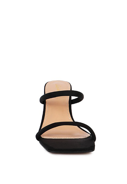 Downtown Double Strap Structured Heel Mules