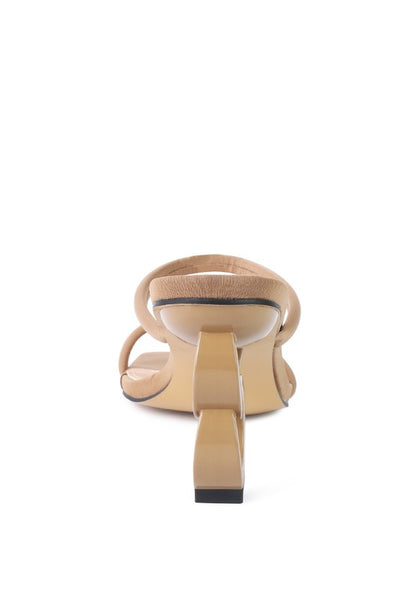 Downtown Double Strap Structured High Heel Sandals