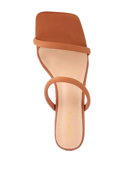 Downtown Double Strap Structured High Heel Sandals