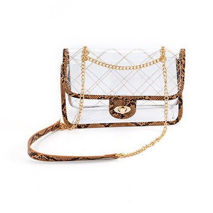 Bella PVC Quilted Bag With Chain Strap