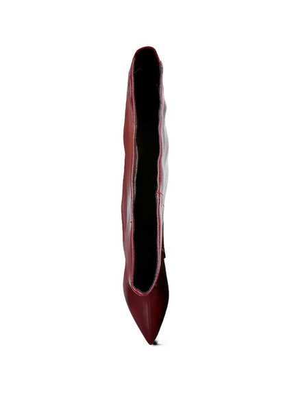 Mimi Patent Pu Block Heel Over The Knee Boots
