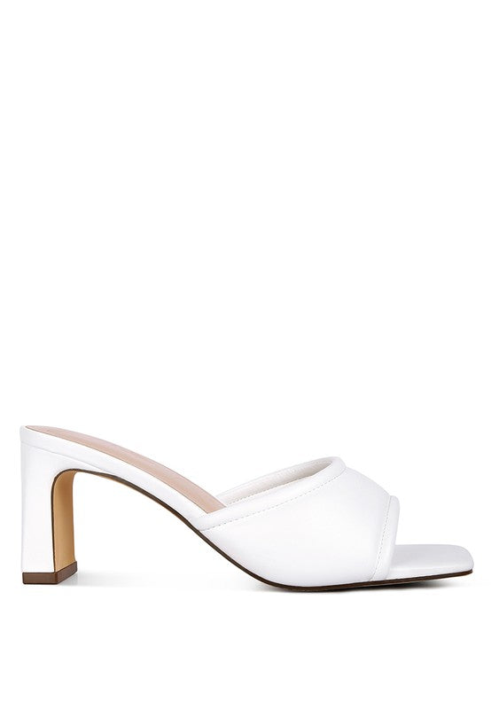 Celine Quilted Luxe Italian High Heel Mule Sandals