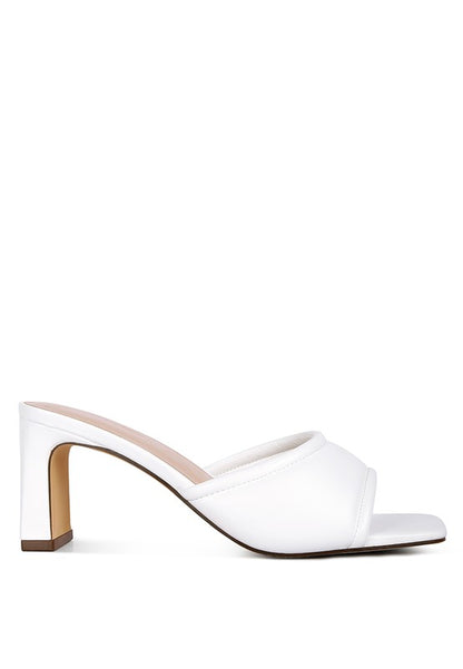Celine Quilted Luxe Italian High Heel Mule Sandals