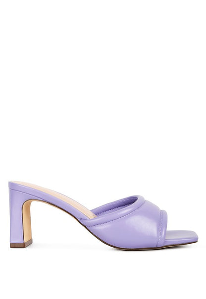 Celine Quilted Luxe Italian High Heel Mule Sandals