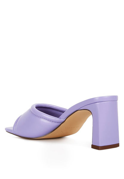 Celine Quilted Luxe Italian High Heel Mule Sandals
