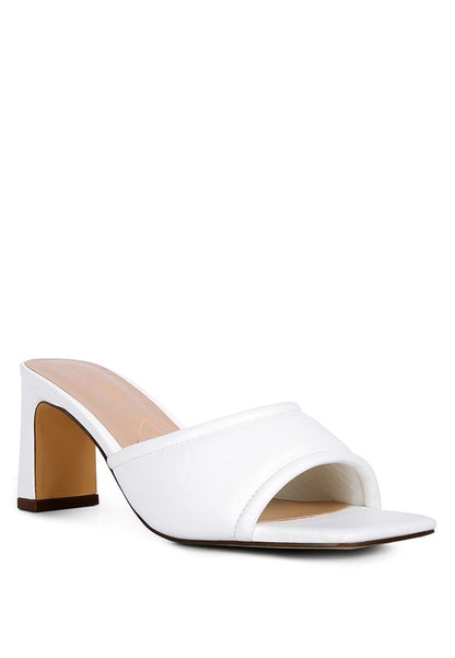 Celine Quilted Luxe Italian High Heel Mule Sandals