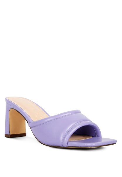 Celine Quilted Luxe Italian High Heel Mule Sandals