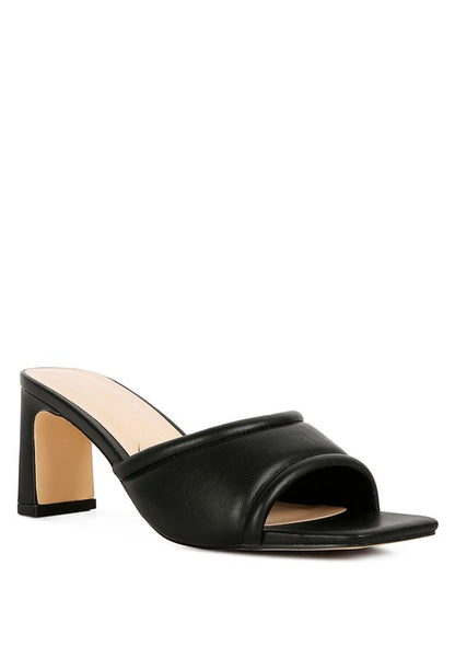 Celine Quilted Luxe Italian High Heel Mule Sandals
