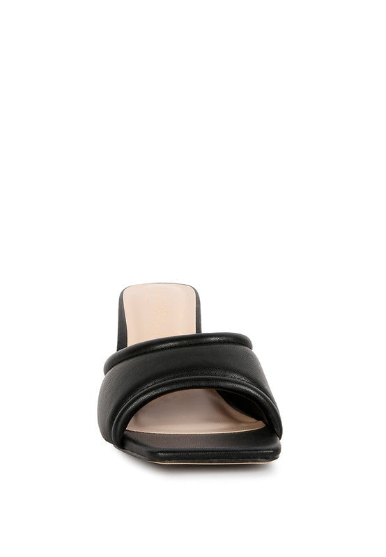 Celine Quilted Luxe Italian High Heel Mule Sandals