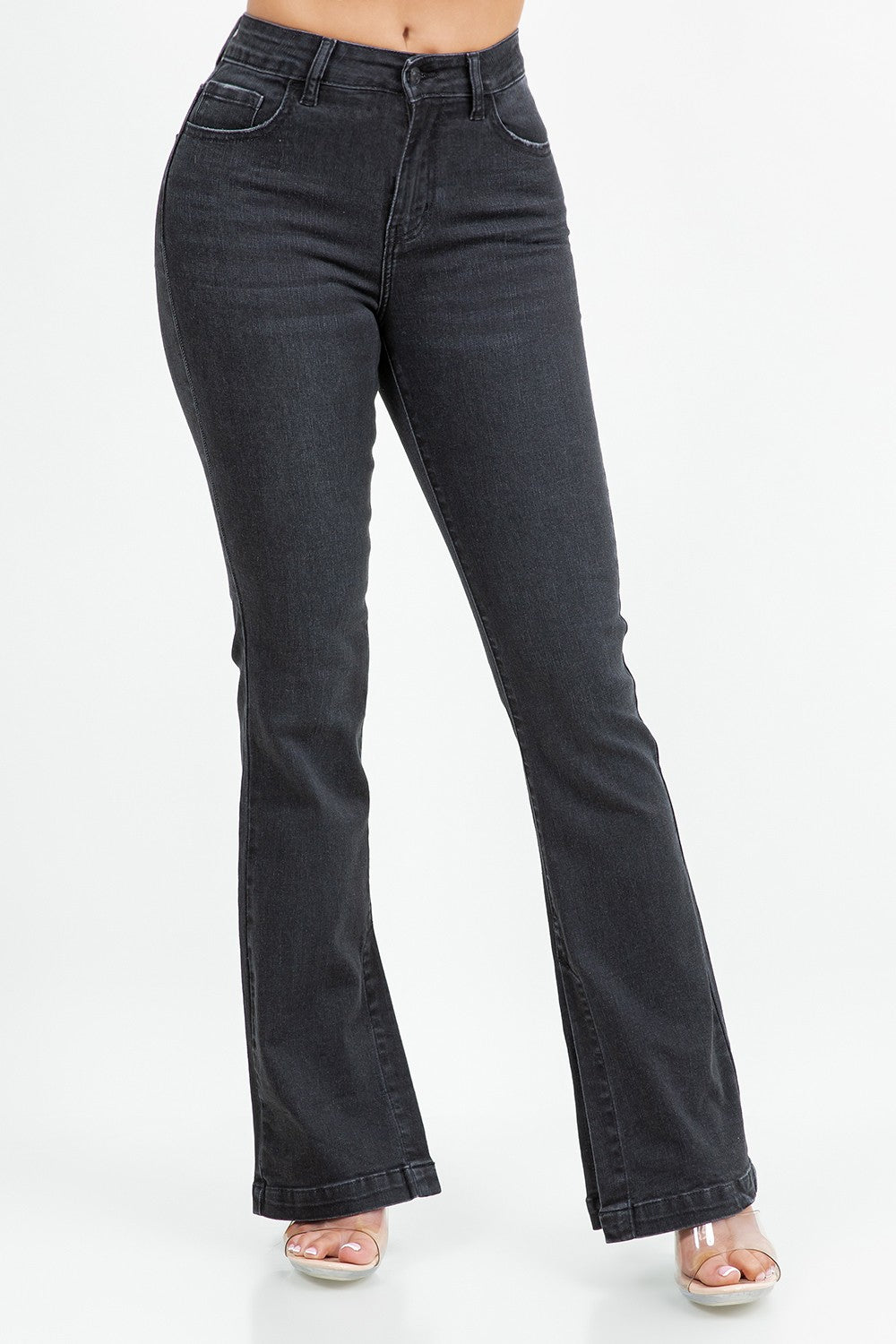 Vickie High Rise Split Hem Flare Leg Jeans