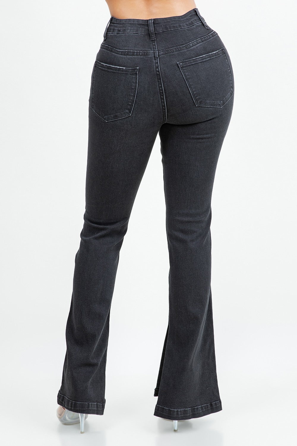 Vickie High Rise Split Hem Flare Leg Jeans