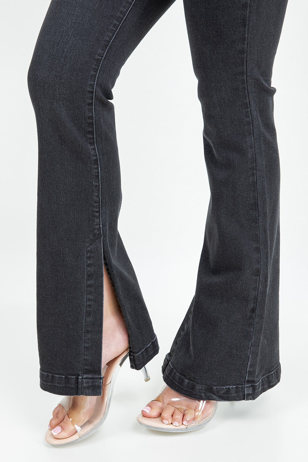 Vickie High Rise Split Hem Flare Leg Jeans