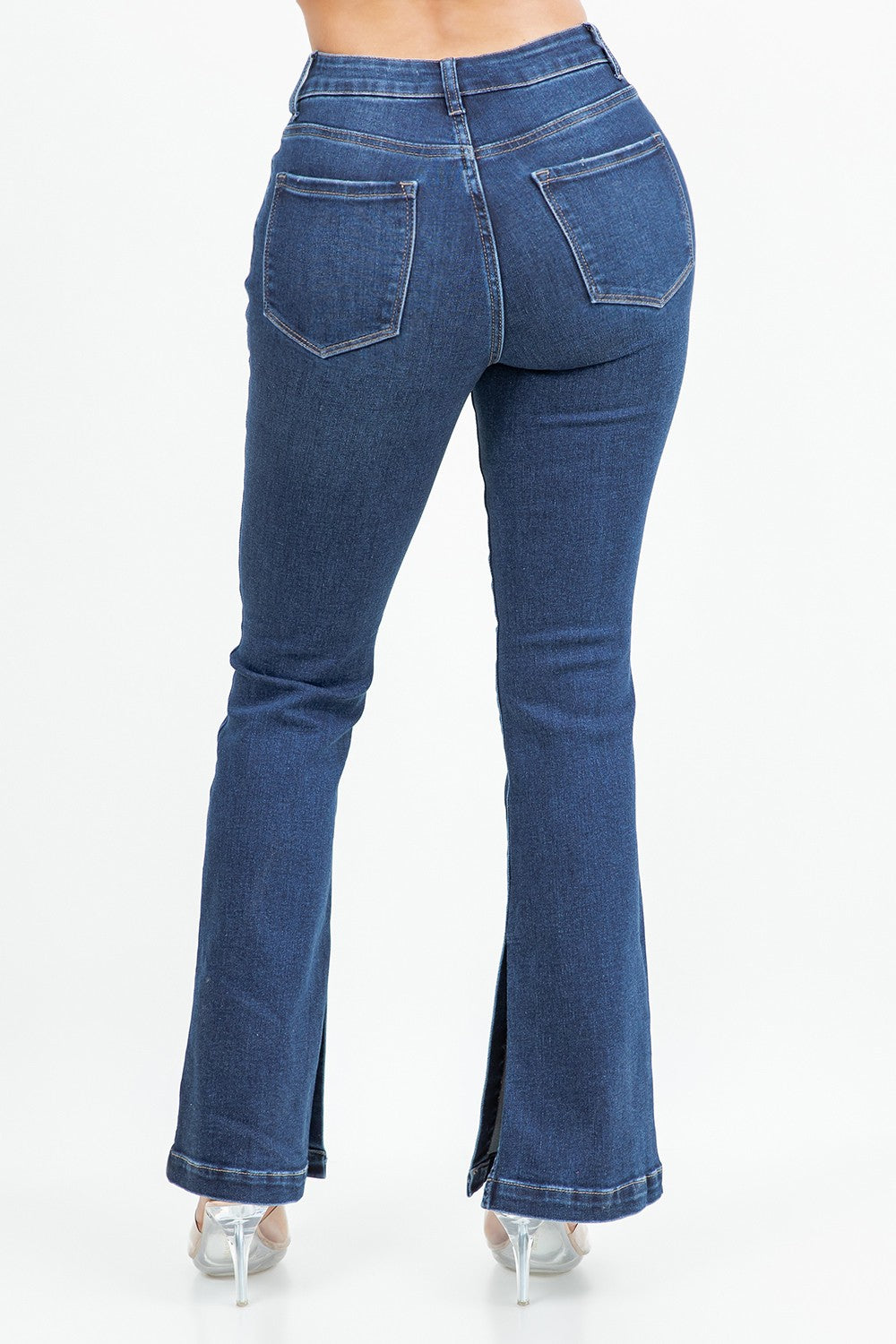 Vickie High Rise Split Hem Flare Leg Jeans