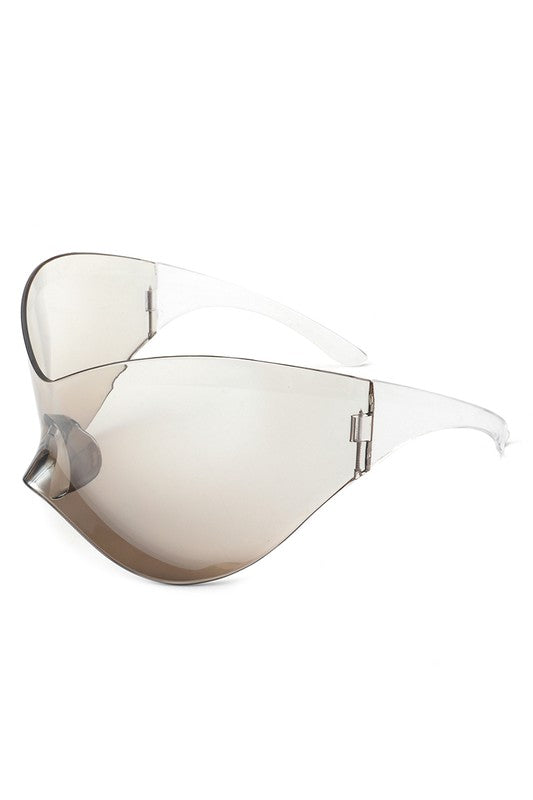New Element Oversized Rimless Wraparound Sunglasses