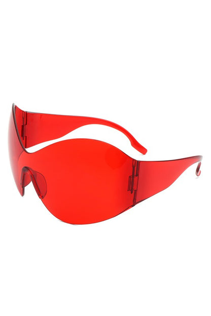 Neo Y2K Rimless Oversized Wraparound Sunglasses