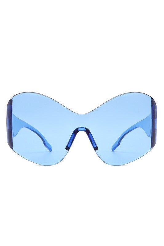 Neo Y2K Rimless Oversized Wraparound Sunglasses