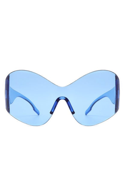 Neo Y2K Rimless Oversized Wraparound Sunglasses