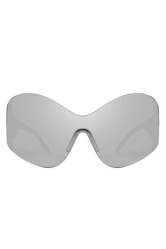 Neo Y2K Rimless Oversized Wraparound Sunglasses