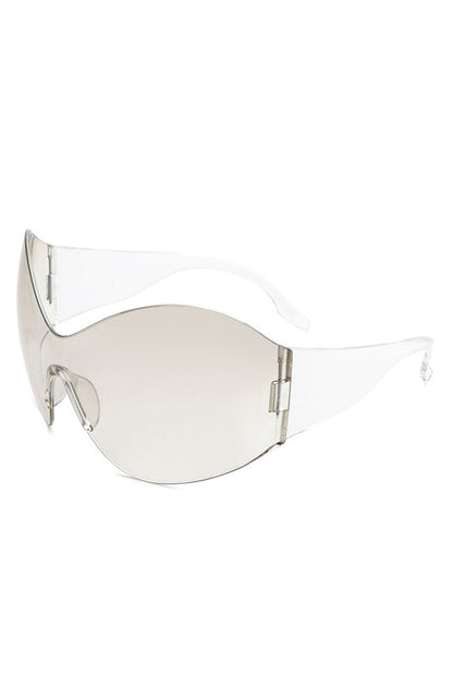 Neo Y2K Rimless Oversized Wraparound Sunglasses