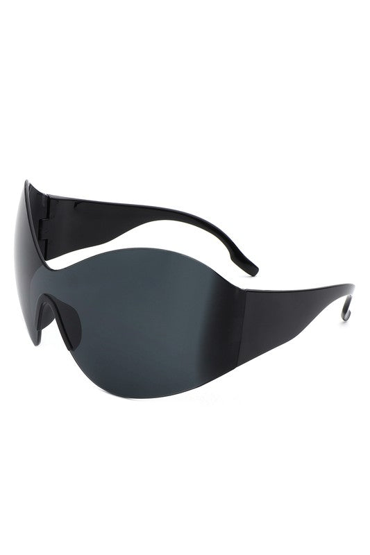 Neo Y2K Rimless Oversized Wraparound Sunglasses