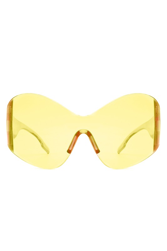 Neo Y2K Rimless Oversized Wraparound Sunglasses