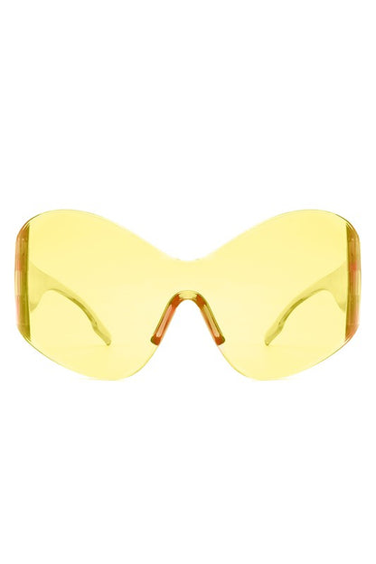 Neo Y2K Rimless Oversized Wraparound Sunglasses