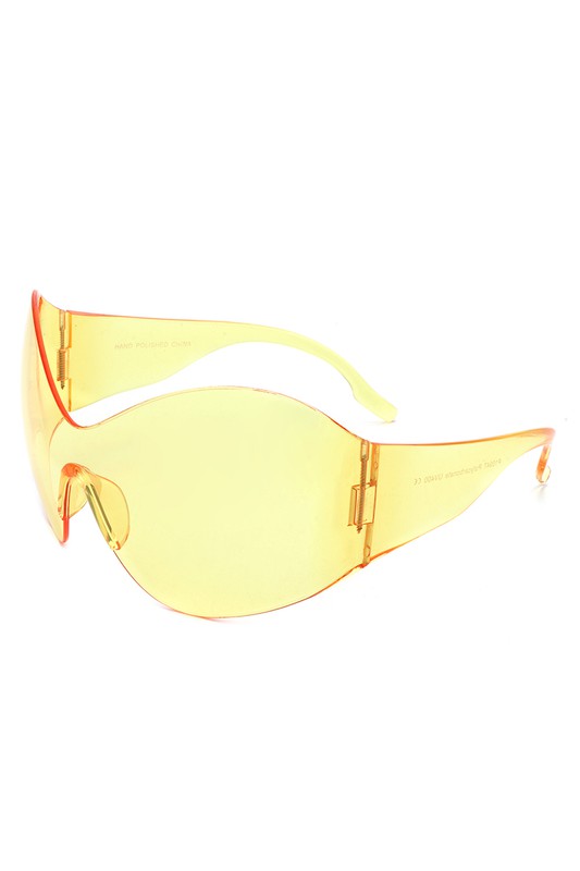Neo Y2K Rimless Oversized Wraparound Sunglasses