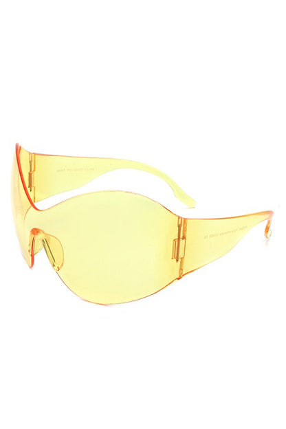 Neo Y2K Rimless Oversized Wraparound Sunglasses